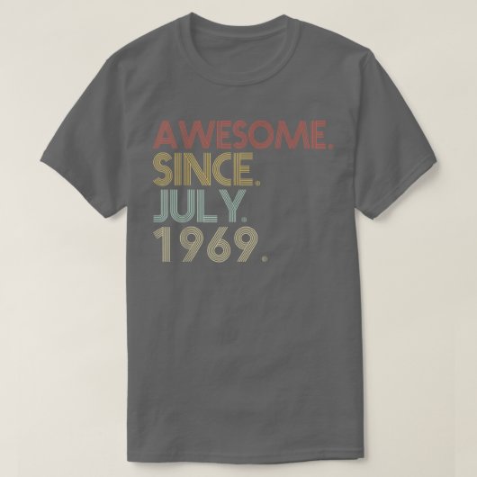 T-shirt 53e fête d'anniversaire 52 ans Awesome depuis juil (Design devant)