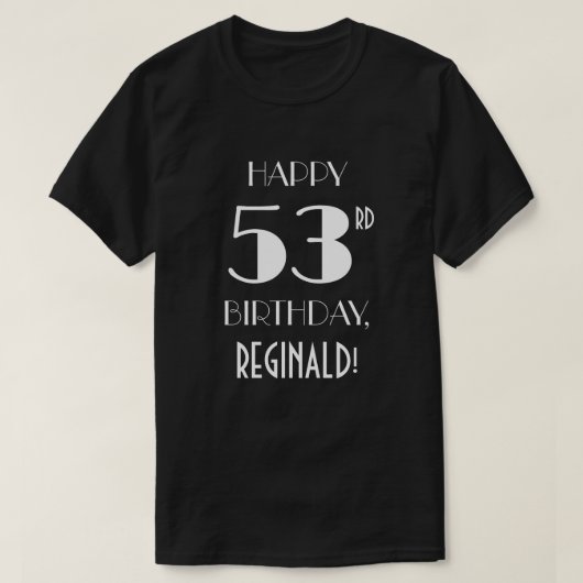 T-shirt 53e fête d'anniversaire - Style Art Déco inspiré (Design devant)