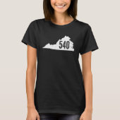 T-shirt 540 Virginia Area Code State Outline Pride (Devant)