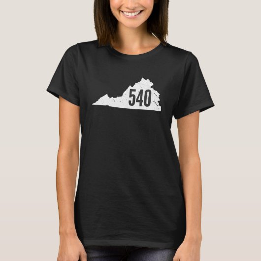 T-shirt 540 Virginia Area Code State Outline Pride (Devant)