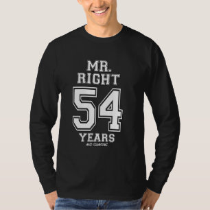 T-shirt 54 Ans À M. Right Funny Couples Anniversaire