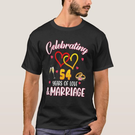 T-shirt 54 Ans De Mariage 54E Mariage Anni (Devant)