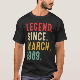 T-shirt 54 Ans Légende depuis mars 1969 54e anniversaire