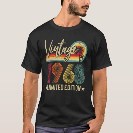 T-shirt 54 ans Vintage 1968 54e Anniversaire (Devant)