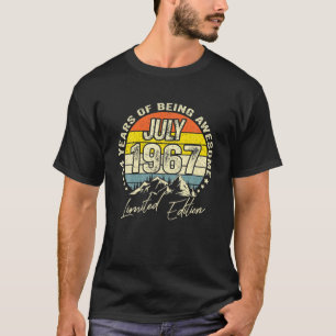 T-shirt 54 Ans Vintage Juillet 1967 Édition Limitée 54E