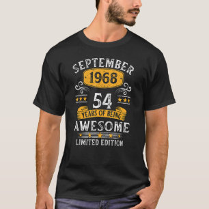 T-shirt 54 Years Old Legend Since Septembre 1968 54th Birt