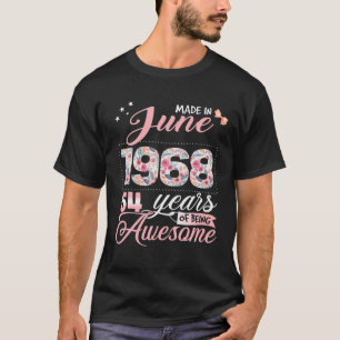 T-shirt 54E Anniversaire Cadeau Floral Pour Les Femmes Née