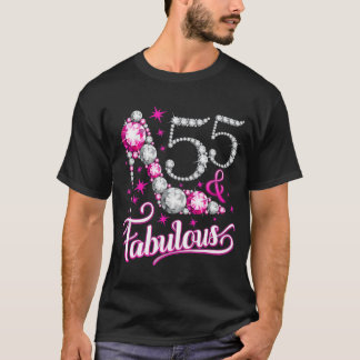 T-shirt 55 Anniversaire. 55 et Fabulous femmes, dames 