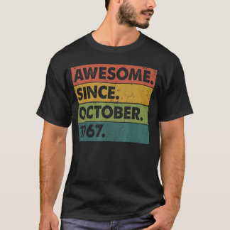T-shirt 55 Ans 55e Anniversaire Awesome depuis Octobre