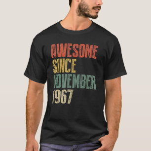 T-shirt 55 Ans Awesome Depuis Novembre 1967 55th Bir
