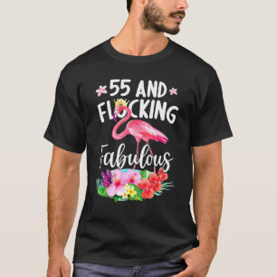 T-shirt 55 Ans Et Flocking Fabuleux Flamant rose Fille B