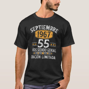 T-shirt 55 ans homme vintage né en septembre 19