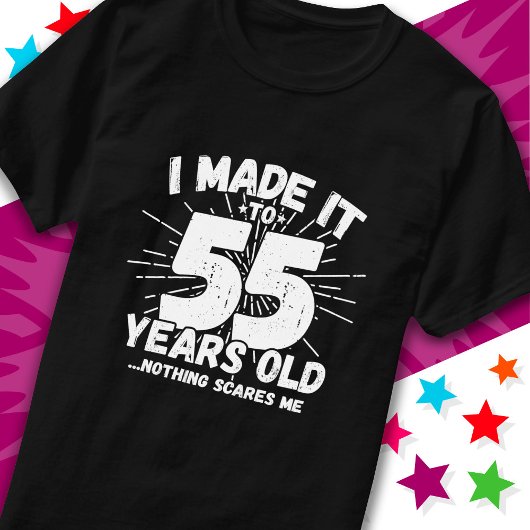 T-shirt 55 ans vieux mème sarcastique drôle 55ème annivers