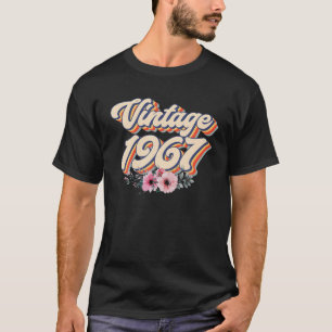 T-shirt 55E Anniversaire S Femmes Vintage 1967 Floral 55 A