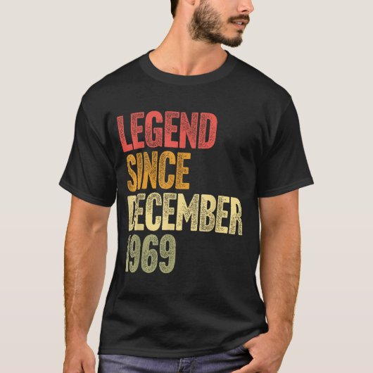 T-shirt 56 Year Old Legend Since December 1969 Retro 56th  (Devant)