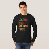 T-shirt 56 Years Old Legend Since August 1966th Birthday (Devant entier)