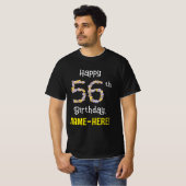 T-shirt 56e anniversaire : Fleurs florales Numéro "56" + N (Devant entier)