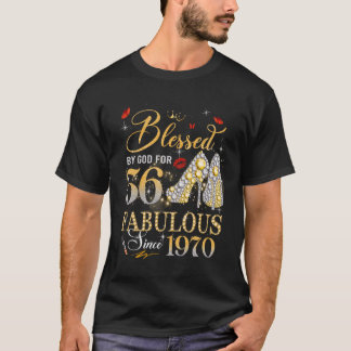 T-shirt 56th Birthday Queen Blessed by God 56 Fabulous Sin