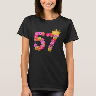 T-shirt 57 Anniversaire Femmes Flower Crown Son My 57t