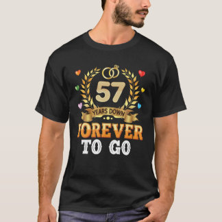 T-shirt 57 Ans À Partir Pour Toujours 57E Mariage Annivers