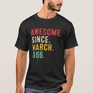 T-shirt 57 Ans Awesome depuis mars 1966 57e anniversaire