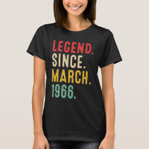 T-shirt 57 Ans Légende depuis mars 1966 57e anniversaire