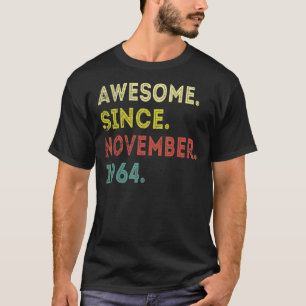 T-shirt 58 Ans Awesome Depuis Novembre 1964 58th Bir