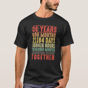 T-shirt 58 ans ensemble 58e anniversaire parents mariés