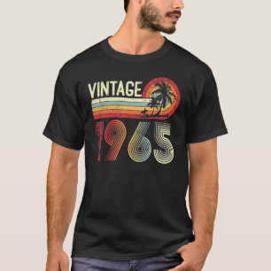 T-shirt 58 Ans Hommes Femmes Vintage 1965 Retro 58e Naissa
