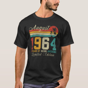 T-shirt 58 août Ancien Vintage 1964 58e anniversaire