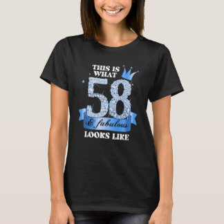 T-shirt 58 & Fabulous I Blue Black Party Group Candid Phot