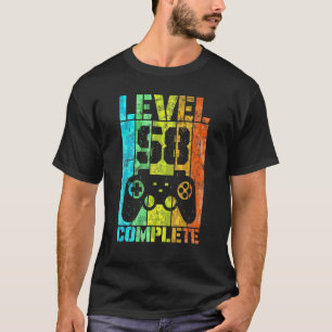 T-shirt 58e Anniversaire Homme Gamer Niveau achevé 58 ans