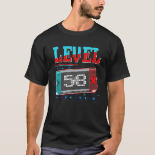T-shirt 58e anniversaire niveau 58 Gamer complet 58 ans An