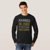 T-shirt 58th Anniversary for Men Married In 1965 Couples H (Devant entier)