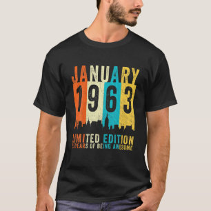 T-shirt 59 Anniversaire Vintage Janvier 1963 Limité