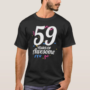 T-shirt 59 Ans De L'Année Aimante Anniversaire Fête D'Âge