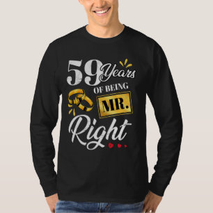 T-shirt 59 Ans D'Être M. Right Funny Couple Mariage A