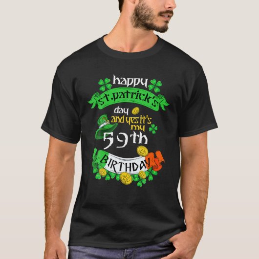 T-shirt 59 Ans Jour de la Saint Patrick Mon 59E Anniversai (Devant)
