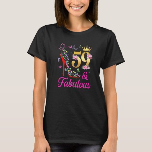 T-shirt 59 & Fabuleux 59ans Vieux 59ème Anniversaire Papil (Devant)