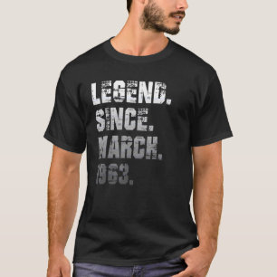 T-shirt 59e anniversaire 59 ans légende depuis mars 1963