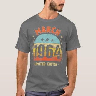 T-shirt 59e anniversaire stupéfiant depuis mars 1964 Rétro