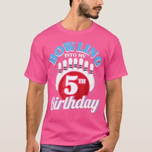 T-shirt 5 Anniversaire Bowling Thème Bowling Dans Annivers (Devant)