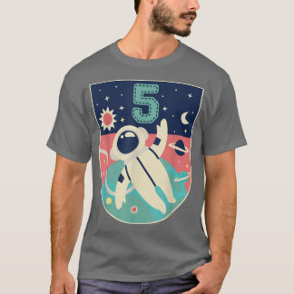 T-shirt 5 Anniversaire Garçon Tee Astronaut 5e Anniversair