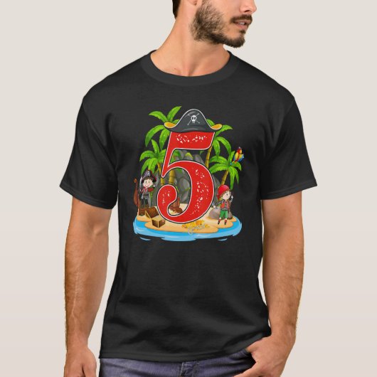 T-shirt 5 Anniversaire Pirate Arr Pirates Bateau Arr 5t (Devant)