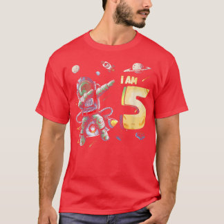 T-shirt 5 ans Anniversaire Boy Astronaut Espace 5e anniver
