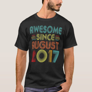 T-shirt 5 Ans Awesome depuis août 2017 5e Birthda