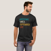 T-shirt 5 Ans Awesome depuis Septembre 2017 5e Naissance (Devant entier)