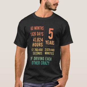 T-shirt 5 Ans de Mariage Drôle 5ème Anniversaire de Mariag