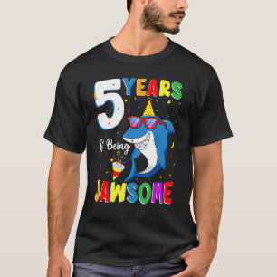 T-shirt 5 Ans D'Être Jawsome Shark 5e Anniversaire 5 Anniv