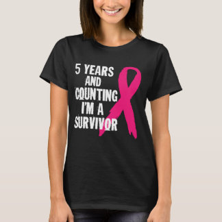 T-shirt 5 ans et compter Je suis un survivant Cancer du se